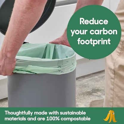Compostic Compostable Trash Bags, 13 Gallon Tall Kitchen (100 Count) Bulk Pack — Extra Strong, Home Compostable, Plant-Based, Non-Toxic, Unscented Garbage Bags - size: 100 Count (Pack of 1), style: Tall 13 Gallon