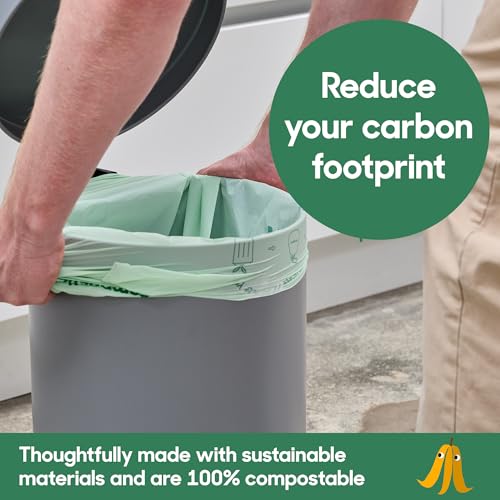 Compostic Compostable Trash Bags, 3 Gallon Small Bathroom & Office (100 Count) Bulk Pack — Extra Strong, Home Compostable, Plant-Based, Non-Toxic Garbage Bags - size: 100 Count (Pack of 1), style: Small 3 Gallon