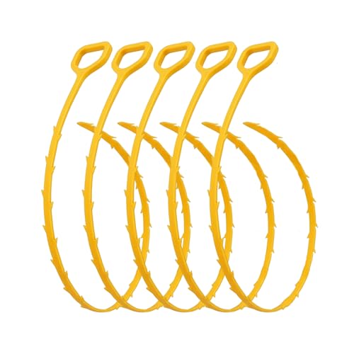 Drain Clog Remover, Drain Snake Hair Tool 20 inch Flexible Sink Drain Cleaner for Shower, Kitchen Pipe Unclogger, Plumbing Snake Hair Clog Remover Tool (Pack of 5) - style: 5 Pack