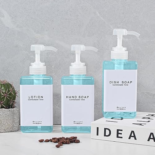 Refillable Shampoo and Conditioner Bottles for Shower Wall,Shampoo and Conditioner Dispenser with Pump No Drill (3 Bottles-Teal) - color: 3 Bottles-teal