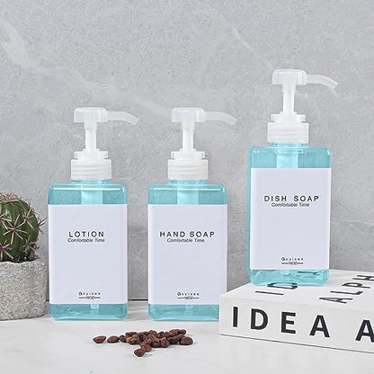 Refillable Shampoo and Conditioner Bottles for Shower Wall,Shampoo and Conditioner Dispenser with Pump No Drill (3 Bottles-Teal) - color: 3 Bottles-teal