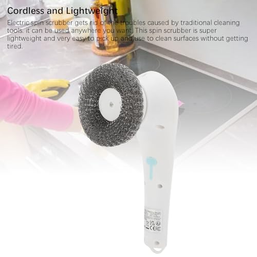 Electric Rotating Brush Kitchen Dishwashing Wonder Cordless Dish Brush with 5 Replaceable Brush Heads Powerful Cleaning for Pots and Pans