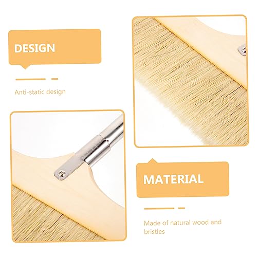 Solid Wood Bristle Broom Household Cleaning Soft Bristle Broom Soft Cleaning Brush Kitchen Hardwood Floor Household Khaki Solid Wood - color: Khaki