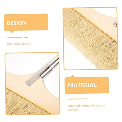 Solid Wood Bristle Broom Household Cleaning Soft Bristle Broom Soft Cleaning Brush Kitchen Hardwood Floor Household Khaki Solid Wood - color: Khaki