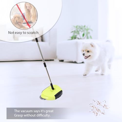 Manual Carpet Sweeper Mini Hand Push Sweeper 3 in 1 Household Cleaning Lazy Dustpan Trash 0¡ã Rotating Floor Cleaning Mop (Random Color)