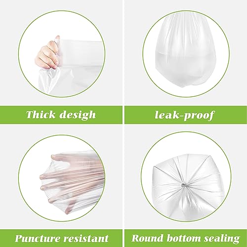 2.6 Gallon 220 Counts Small Trash Bags Garbage Bags by Teivio, Bathroom Trash Can Bin Liners, Small Plastic Bags for home office kitchen,fit 10 Liter, 2,2.5,3 Gal, Clear - size: 1 Count (Pack of 220)