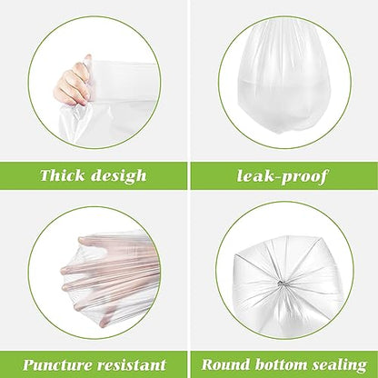 1.2 Gallon 330 Counts Small Trash Bags Garbage Bags by Teivio, Bathroom Trash Can Bin Liners, Small Plastic Bags for home office kitchen (Clear) - size: 1 Count (Pack of 330)