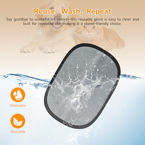 Pet Hair Removal, 2025 Newly Upgraded Five-Finger Electrostatic Pet Hair Removal Glove, Reusable Cat & Dog Hair Remover Tool for Clothing, Couch, Furniture, Carpet, Car Seat, Cat Grooming Glove -2 PCS - color: 2pcs-Black