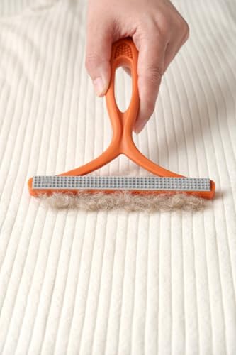 Pet Hair Remover for Furniture, Reusable Lint Cleaner Tool for Couch, Carpet & Clothing – Dual-Sided Pet Hair Removal Rake for Dogs & Cats, Durable Copper Lint Scraper with Ergonomic Handle