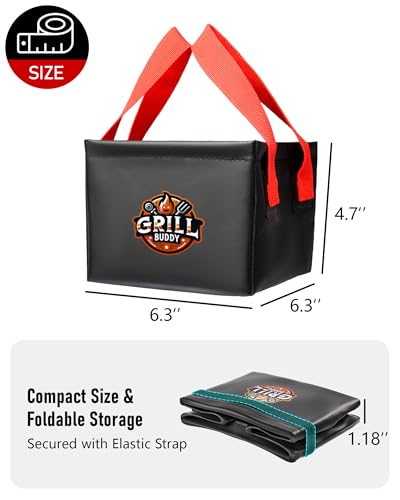 BS-VOG Grill Brush Dunk Tank, Collapsible Water Bucket with Sturdy Handles for Grill Brush Bristle Free, Stable Square Water Basin for BBQ Steam Cleaning (Only Soak Basin No Grill Brush)