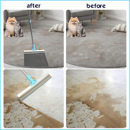 Carpet Rake for Pet Hair Removal, 54" Adjustable Long Handle 3 in 1 Carpet Rake & Pet Hair Removal Gloves for Cat Dog Fur Remover for Carpets, Rugs, Mats and Furniture(with 2 Hooks) - size: Carpet Rake & Hair Removal Gloves