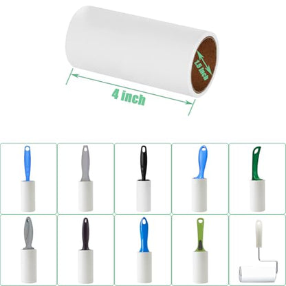 Lint Roller Refills 4 inch Bulk 10 Rolls Total 600 Sheets Extra Sticky Lint Remover Replacement Refills Compatible with Evercare PetLovers Muji IKEA and Others (Inside Dia. 1-1/2 inch) - size: Inside Dia. 1-1/2 inch