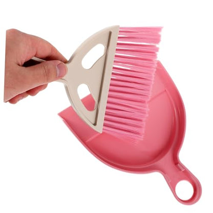 Totority Mini Hand Broom and Dustpan Set for Desktop Cleaning, Plastic Small Brush Kit with Portable Design, Compact Keyboard Cleaning Tools for Home and Office Use