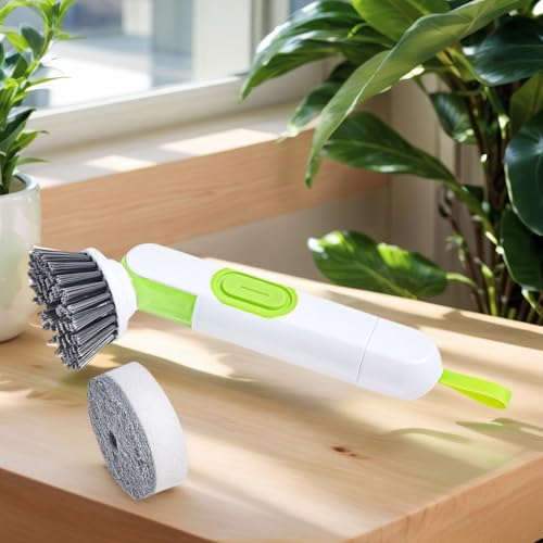 Genérico Soap Dispensing Brush, Dish Washing Brush with Pressure, Pot Sink with Automatic Liquid Addition – for Countertop Sink Bathroom Pots Pans