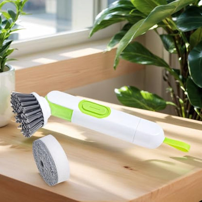 Genérico Soap Dispensing Brush, Dish Washing Brush with Pressure, Pot Sink with Automatic Liquid Addition – for Countertop Sink Bathroom Pots Pans