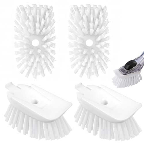 New Brush Refills for OXO New Soap Dispensing Dish Brush - 4 Pack Dish Brush Cleaning Soap Dispensing Head Replacement for Scrubber
