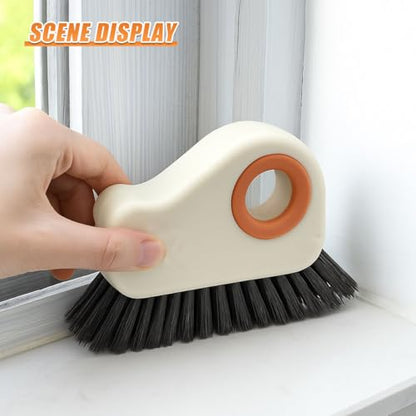 YoRise 2 in 1 Car Groove Cleaning Brush, Multifunctional Hard Bristle Car Window Track Cleaner Tool with Hidden Scraper, Universal Auto Door Crevice Cleaning Accessories for Window Sill(Orange-2PCS) - size: Orange-2PCS