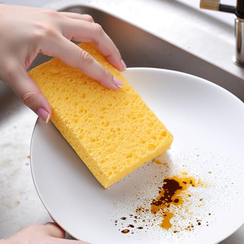 Non-Scratch Scrub Sponge for Kitchen Cleaning, Heavy-Duty Dish Scrub Pad for Pots & Pans, Reusable All-Purpose Cleaning Pad for Household Use - color: Cream-colored, size: 10X6.2X0.2