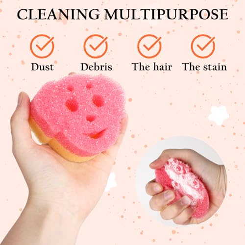 6 Pack Cute Dog Dish Sponge, Dual-Sided Cleaning Reusable Scrubbing Sponges for Dishes, Kitchen Accessories Dishwashing Sponge Scrubbers Kitchen Things Car Wash Sponges Non Scratch - color: 6 Pcs Dog