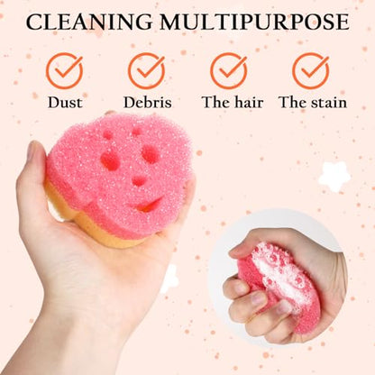 6 Pack Cute Dog Dish Sponge, Dual-Sided Cleaning Reusable Scrubbing Sponges for Dishes, Kitchen Accessories Dishwashing Sponge Scrubbers Kitchen Things Car Wash Sponges Non Scratch - color: 6 Pcs Dog