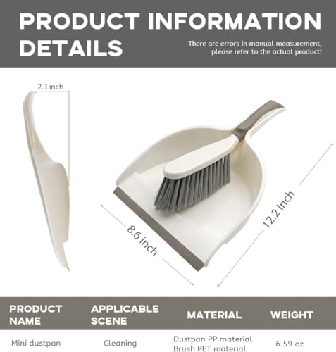 Dust Pan, Dustpan and Brush Set, Small Dust Pan and Brush Set, Hand Broom and Dustpan Set for Home, Handheld Angled Dust Pans and Brooms are Daily Cleaning Tools.Beige Brown - size: 1set