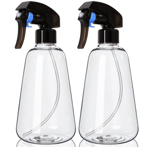 Bealee Spray Bottle 2 Pack, 16oz - Ultra Fine Mist, Plant Mister Hair Misting Empty Spray Bottles Indoor, Leak Proof Water Sprayer for Planting, Hair Care, Essential Oils, Cleaning Solutions (Clear) - color: Clear