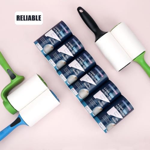 4.6 inch Giant Lint Roller Refills Only for Evercare Giant Lint Rollers and T Handle Pet Hair Roller, 50% More Pickup, 60 Sheets per Refill, 6 Pack, 360 Sheets Total - size: 4.6 inch
