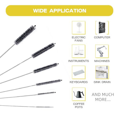 Brush Family Straw Cleaner Brush Set,6 Piece Long Drinking Straws Cleaning Brush Pipe Tube Tiny Brushes 10-inch,Black - size: 10 inch small diameters set (6pcs)