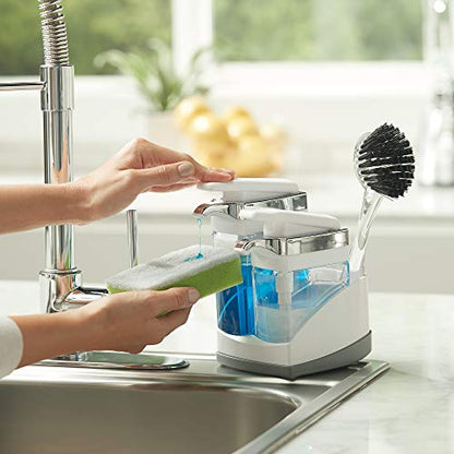 Casabella Sink Sider Duo with Sponge - White & Chrome Plating - color: White