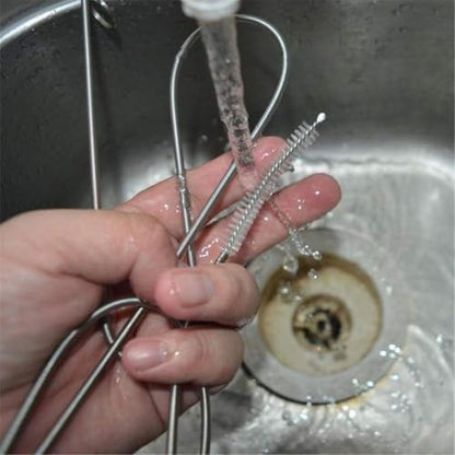 Extra Long Pipe Tube Cleaner Fridge Drain Pipe Dredging Tool Flexible Drain Brush Skinny Tube Spiral Cleaning Brush Drinking Straw Cleaner Brush Nylon Spring Aquarium Filter Brush 155CM (2)