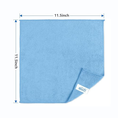 HOMEXCEL Blue Cleaning Rags 5 Pack, Highly Absorbent Microfiber Cleaning Cloth for Kitchen, Lint Free, Scratch-Free, Reusable Microfiber Towels for House, Window and Glass, Cars, 11.5 X11.5 inch - color: Blue