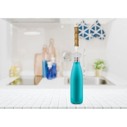 HIC Kitchen Water Bottle Brush, Natural Bamboo with Non-Scratch Bristles, Set of 2 - style: Water Bottle Brush, Set/2