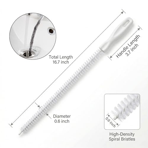 Kitchen Sink Cleaning Brush, Drain Clog Remover Brush, Flexible Long Pipe Hair Clogs Catcher Cleaner Tool for Kitchen, Bathroom - color: Wt