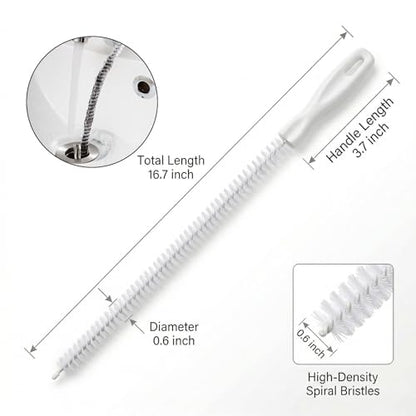 Kitchen Sink Cleaning Brush, Drain Clog Remover Brush, Flexible Long Pipe Hair Clogs Catcher Cleaner Tool for Kitchen, Bathroom - color: Wt