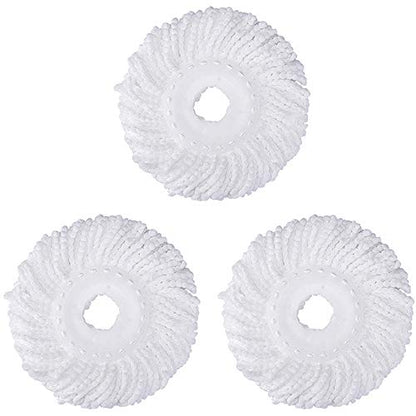 3 Pack Mop Head Replacement Spin Mop Replacement Head Microfiber Spin Mop Refills Easy Cleaning Round Shape Standard Size - color: 3 Pack-white