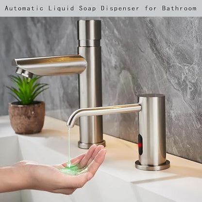 Touchless Automatic Soap Dispenser for Kitchen Bathroom Sink Built in Brushed Nickel Liquid Commercial Electric Soap Dispenser with Bottle and Pump Brushed Nickel - color: Brushed-liquid