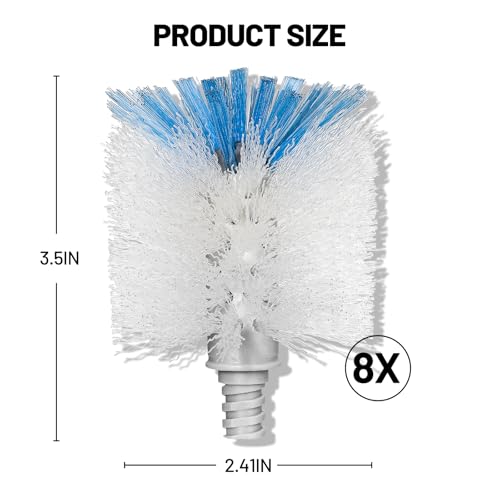 Bottle Brush Refills for OXO Stainless Steel Bottle Brush Only, 8 Pack Bottle Brush Replacement Head for Clean Water Bottle, Baby Bottle, Glasswares, Mugs
