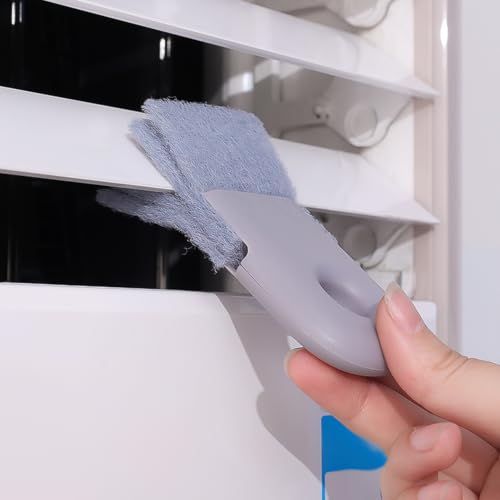 Groove Cleaning Brush Window Track Cleaner Window Sill Cleaner Sliding Door Track Crevice Clean Brushes,Gray - color: Gray