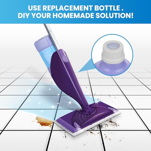 Bisenkud Leak-Proof Refillable Bottle for Swiffer® Wet Jet™ Mop | 1250mL, 42.3 fl oz, Empty HDPE Solution Bottle, Leak-Proof Cap, Reusable Floor Cleaning Bottle, Not for PowerMop