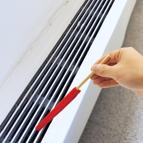 12 PCS Microfiber Detail Duster Sticks, Mini Duster Crevice Cleaning Tool for Car Air Vents, Blinds, Fans, Windows, Small Spaces, Gap Dust Cleaner, with 1 Detail Cleaning Brush