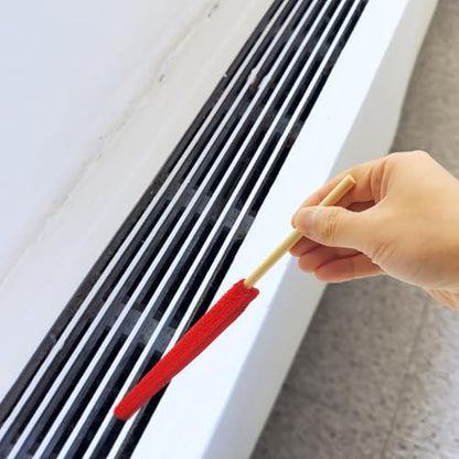 12 PCS Microfiber Detail Duster Sticks, Mini Duster Crevice Cleaning Tool for Car Air Vents, Blinds, Fans, Windows, Small Spaces, Gap Dust Cleaner, with 1 Detail Cleaning Brush