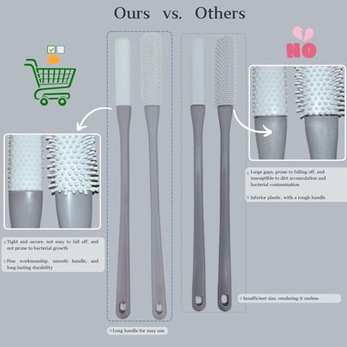 Toe Cleaning Brush with 15.7" Long Handle,Shower Foot Scrubber,No Bending, Ideal for Seniors, Expecting Mothers, Men & Women | Foot Scrubber & Anti-Itch Exfoliating Brush (2 Pack) (Pink) - color: Pink