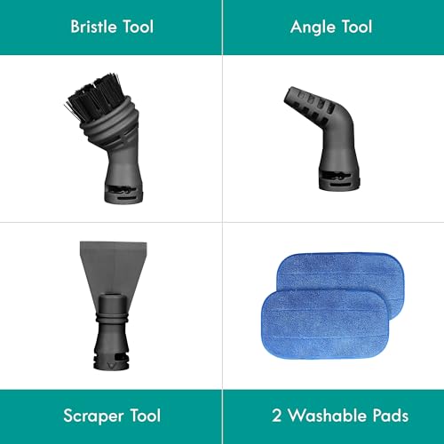Kenmore SM2050 2-in-1 Steam Mop Hard Floor Cleaner with 2 Modes & 2pcs Washable Pads for Carpets, Rugs and Upholstery, Green - color: Green