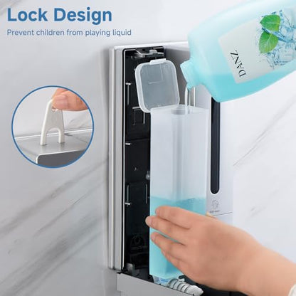 Shower Soap Dispenser Wall Mounted - Shampoo Dispenser for Shower No Drill - Shampoo Body Wash Dispenser 2 Chamber - Easy Install for Bathroom Hotel Silver 800ml - color: Silver 2