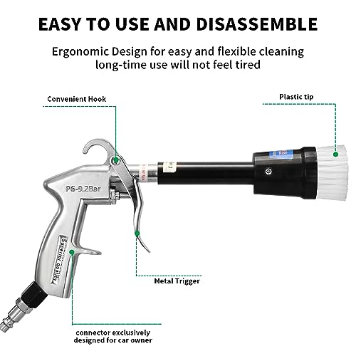 GOCCIDA High Pressure Tornado Dry Car Cleaning Gun Detailing Air Tool Air Blow Gun for Car Detailing Car Duster High Pressure Interior Cleaner Car Interior Detailing Kit with Brush Nozzle - style: HCL-14