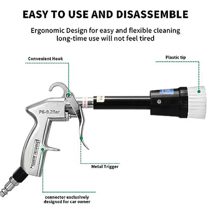 GOCCIDA High Pressure Tornado Dry Car Cleaning Gun Detailing Air Tool Air Blow Gun for Car Detailing Car Duster High Pressure Interior Cleaner Car Interior Detailing Kit with Brush Nozzle - style: HCL-14