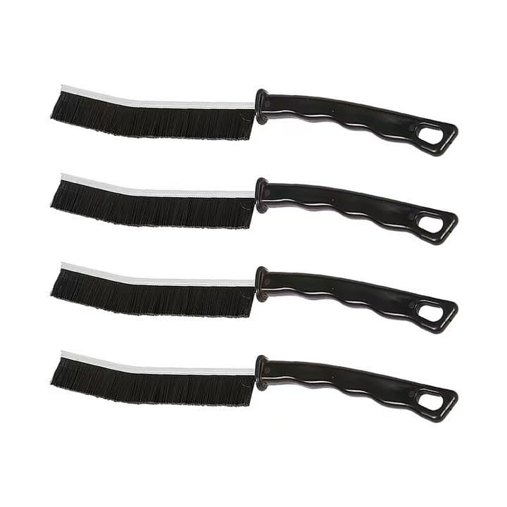 2 Pcs Black Multi-Purpose Hard Bristle Crevice Cleaning Brush -Deep Reach Gap Cleaning Tool for Household Use -Versatile, Durable, Thin Brush to Clean Tight Spaces