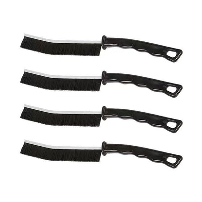 2 Pcs Black Multi-Purpose Hard Bristle Crevice Cleaning Brush -Deep Reach Gap Cleaning Tool for Household Use -Versatile, Durable, Thin Brush to Clean Tight Spaces
