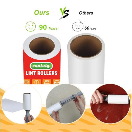 Pet Hair Lint Rollers, 3 Pack, 90 Sheets Each– Reusable Sticky Roller for Pet Hair, Cat & Dog Hair Remover, Lint Remover, Pet Hair Remover for Furniture, Clothing & Cars - size: 3 pcs - 270 Sheets