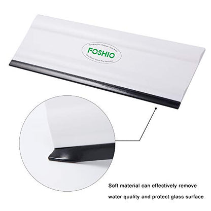 FOSHIO 6 Inch Rubber Squeegee for Kitchens, Glass, Shower and Car Windows, Pack of 3 (White) - color: Color White